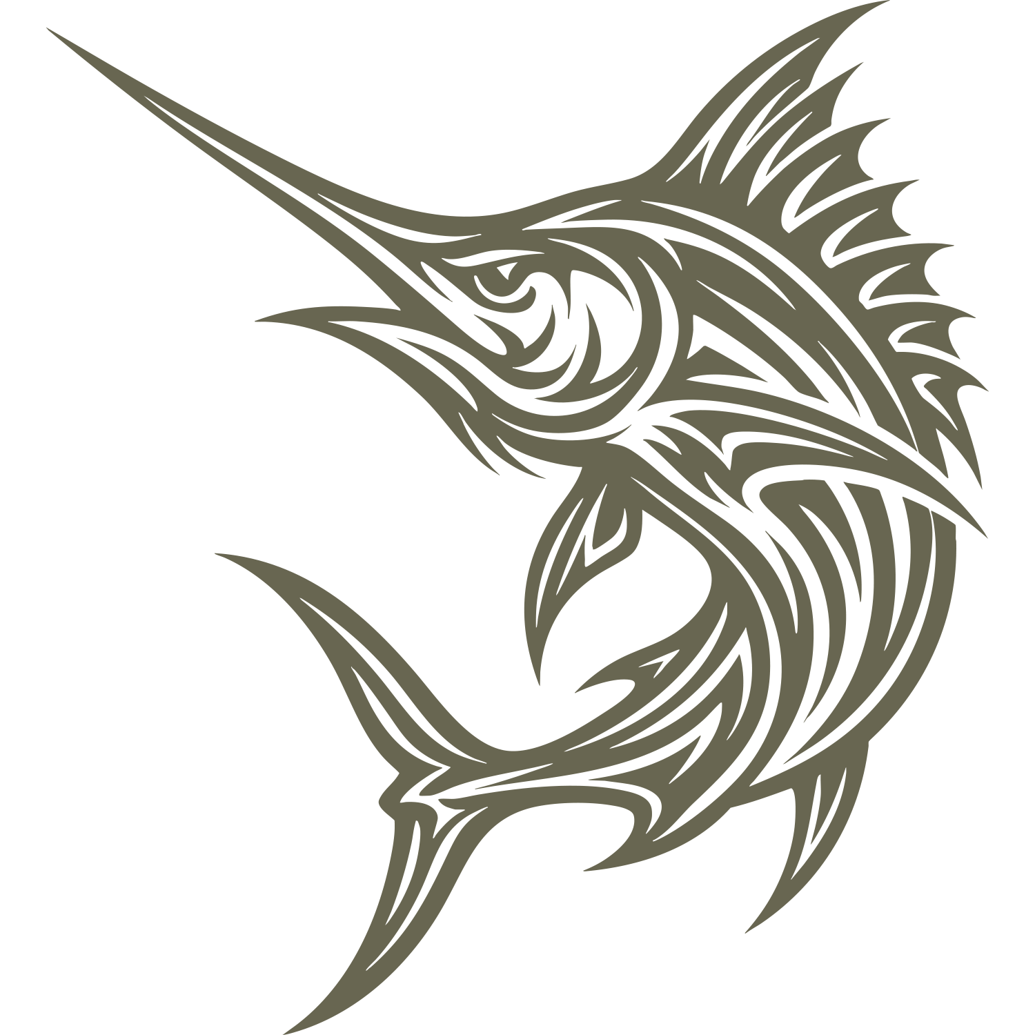 Marlin Fish Delrin Leather Stamp