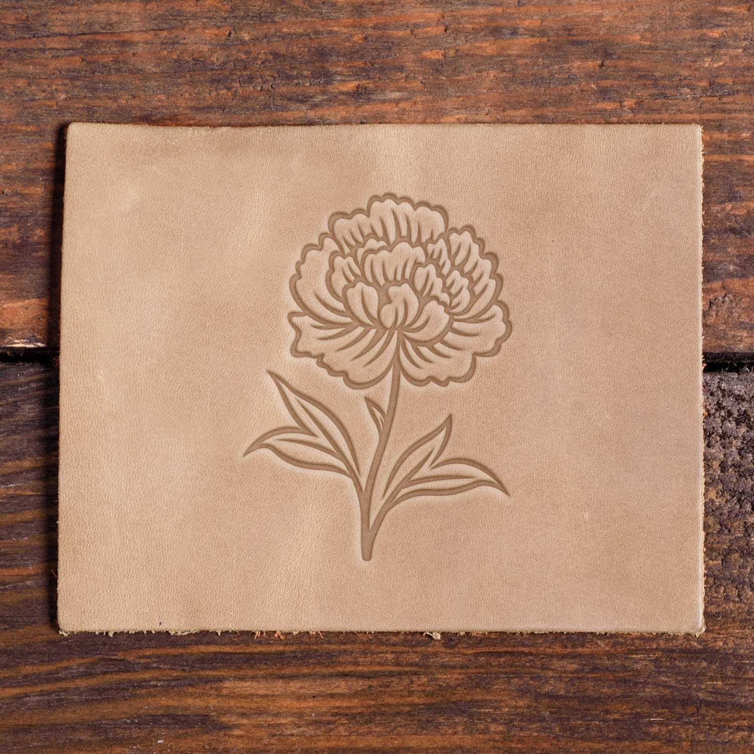 Peony Flower Delrin Leather Stamp