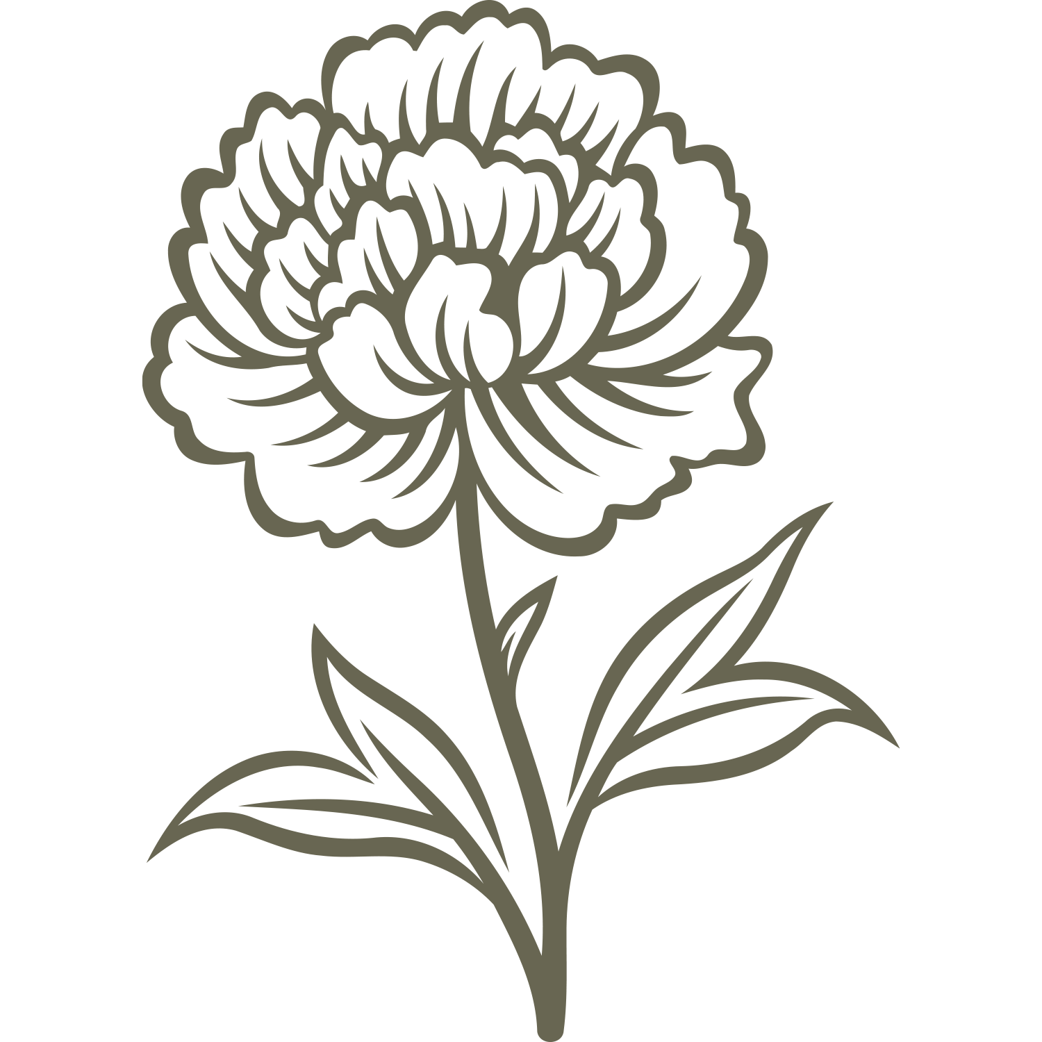 Peony Flower Delrin Leather Stamp