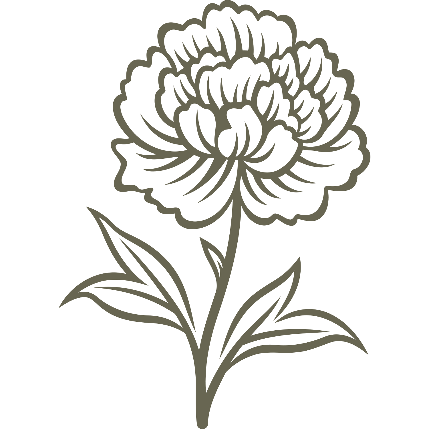 Peony Flower Delrin Leather Stamp