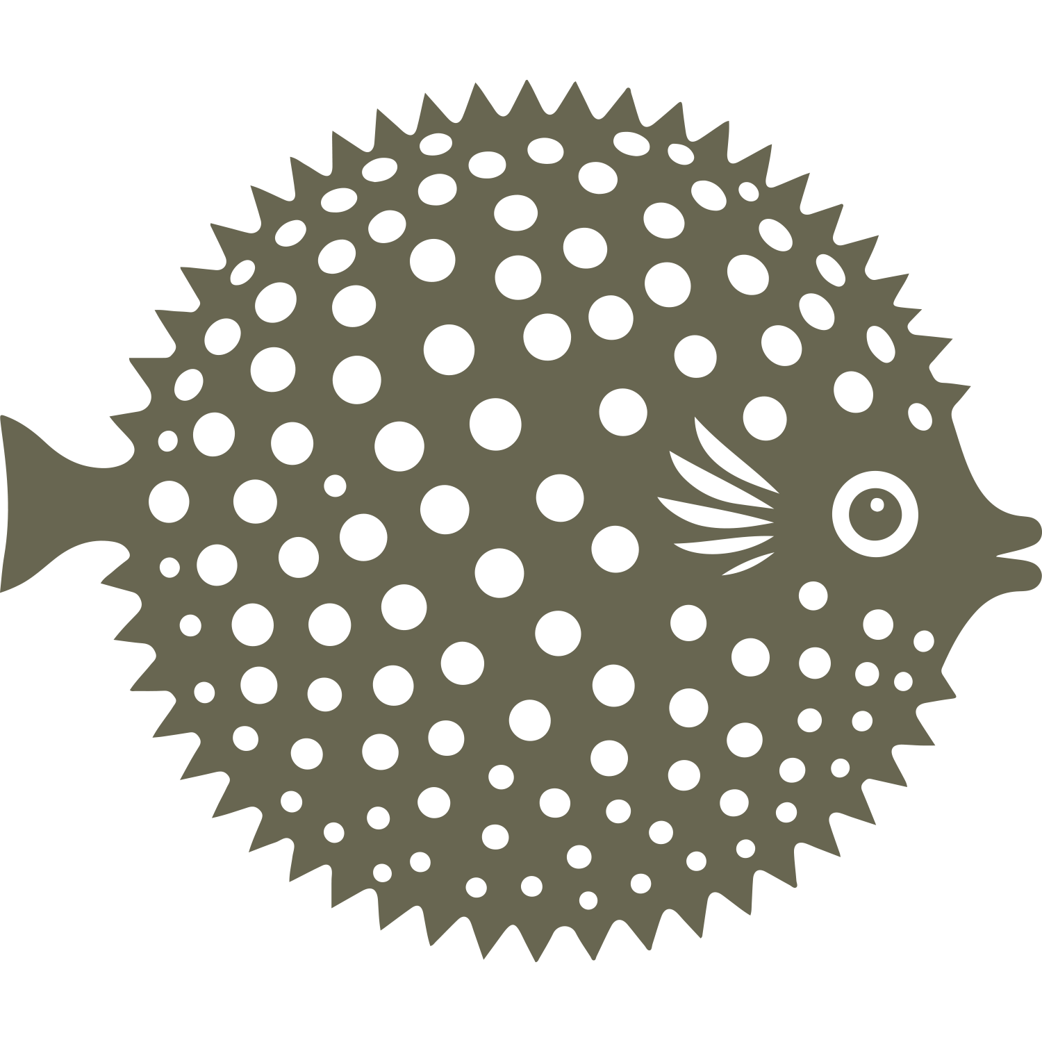 Pufferfish Delrin Leather Stamp