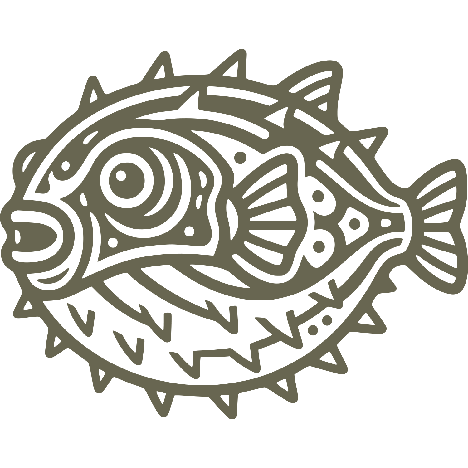 Pufferfish Delrin Leather Stamp