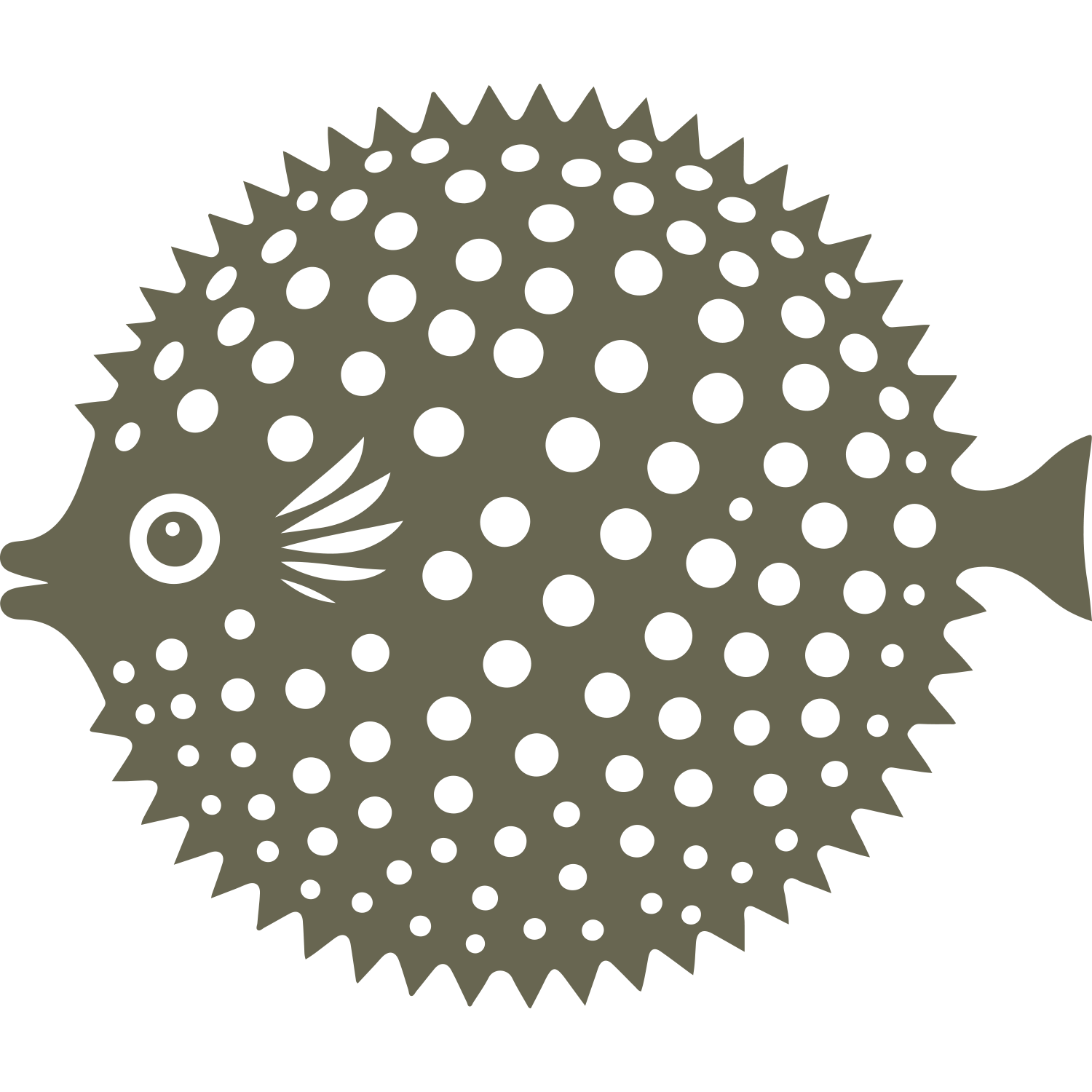 Pufferfish Delrin Leather Stamp