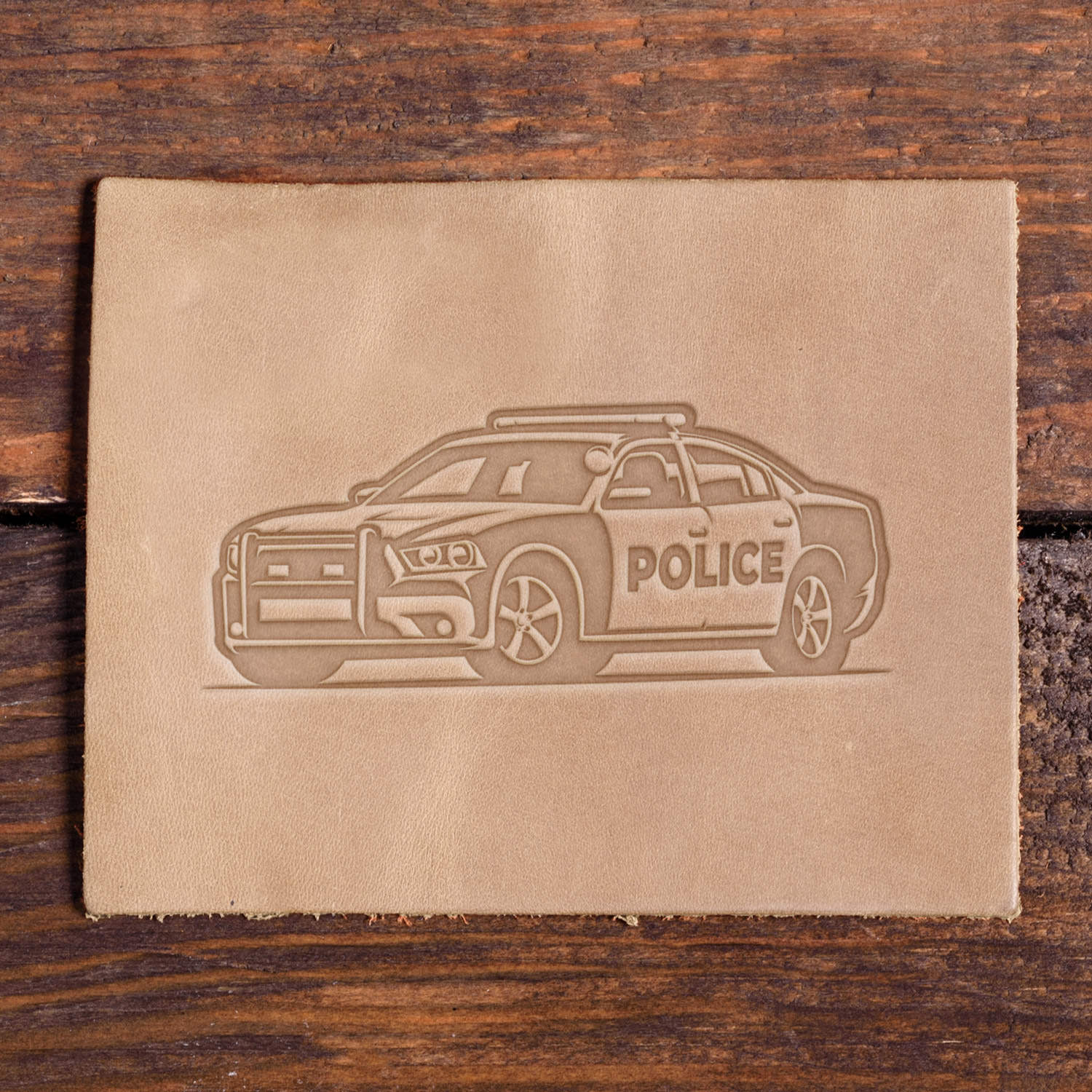 Police Car Delrin Leather Stamp