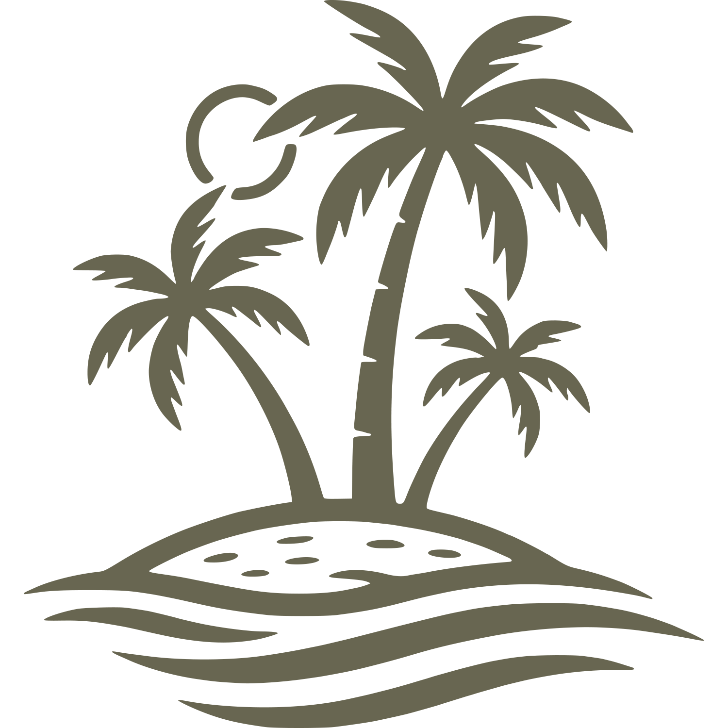 Island Palm Tree Delrin Leather Stamp