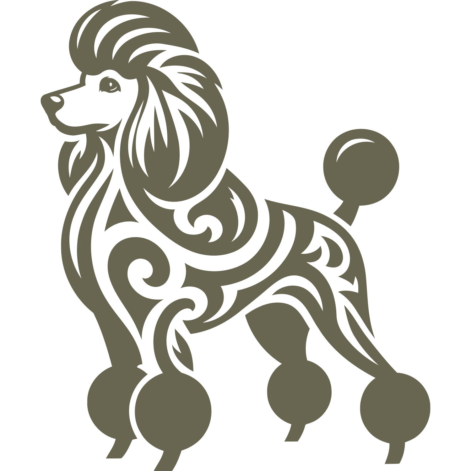 Poodle Dog Delrin Leather Stamp