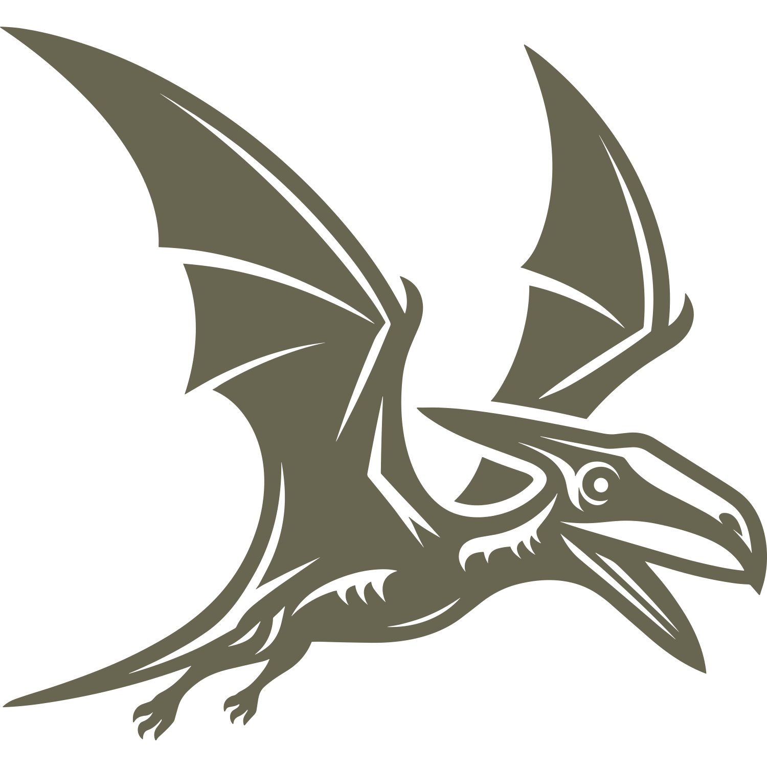 Delrin leather stamp design featuring a detailed pterodactyl dinosaur with outstretched wings.