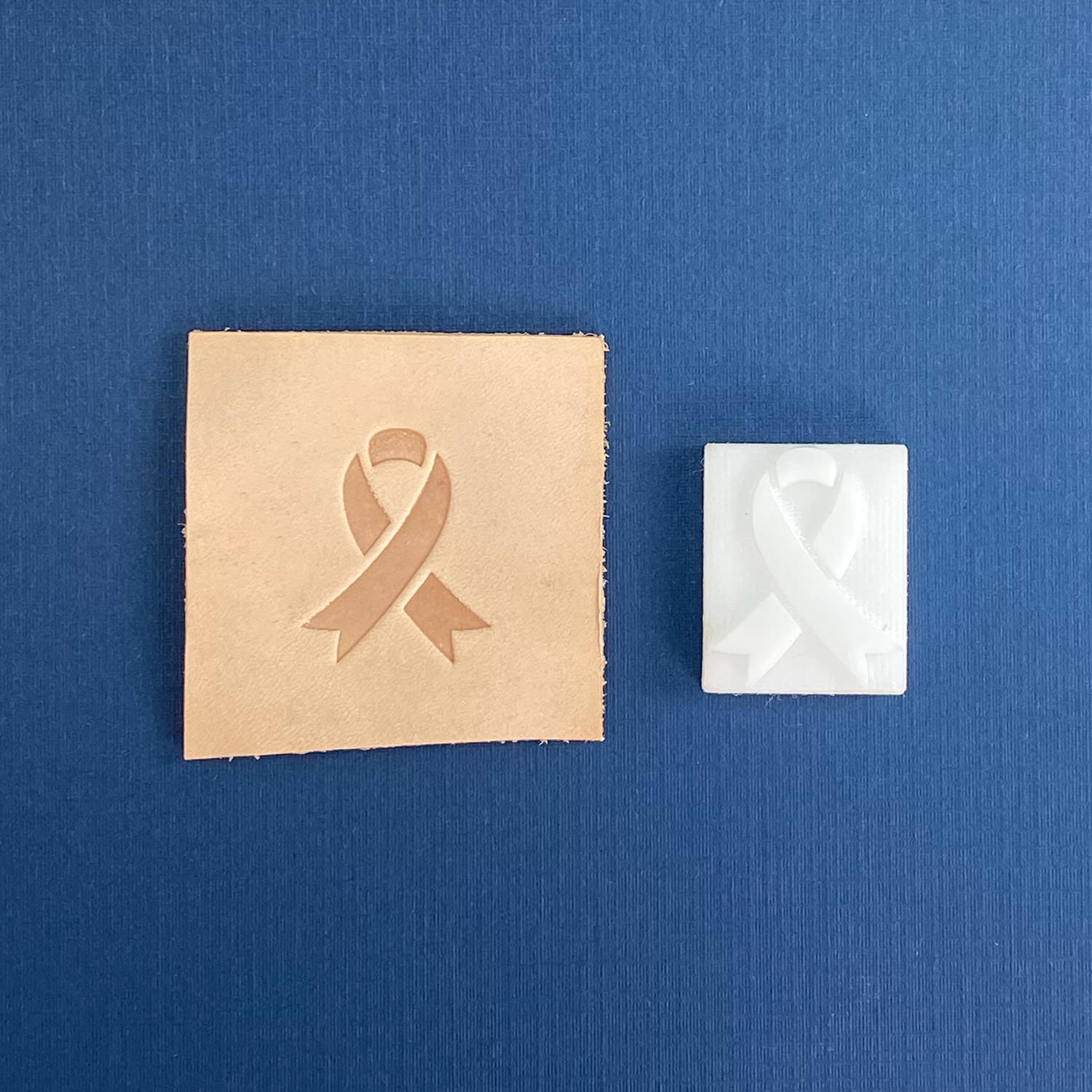 Awareness Ribbon Delrin Leather Stamp