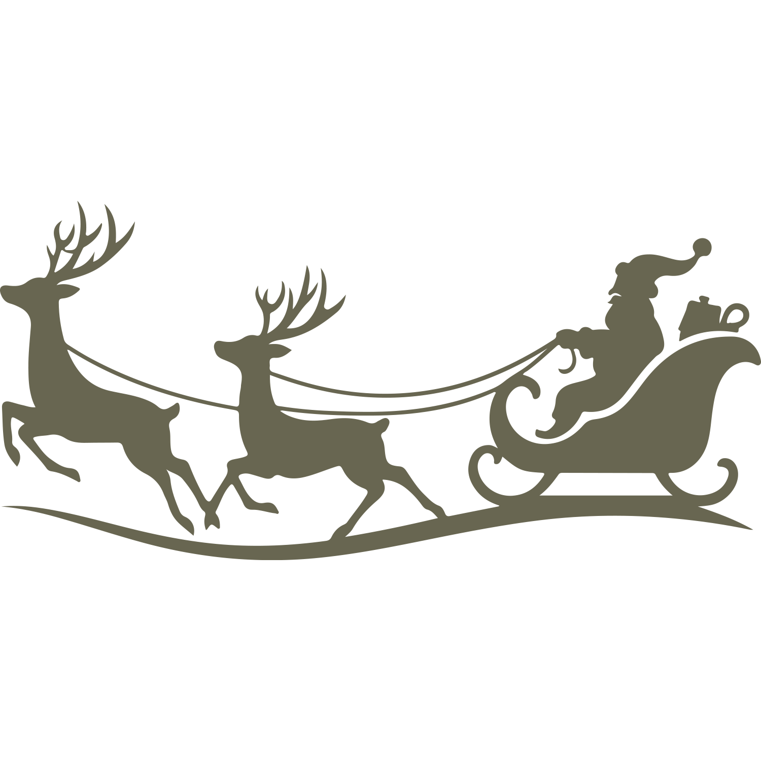 Santa Claus in Sleigh with Reindeer Delrin Leather Stamp