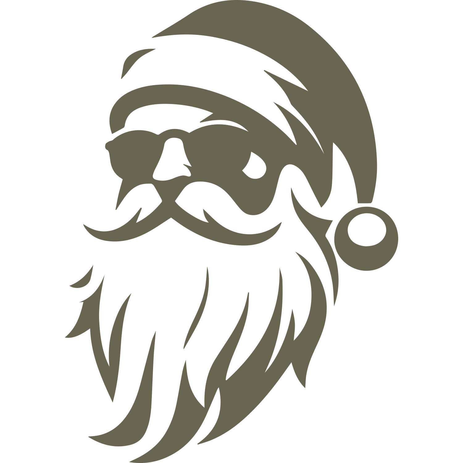 Santa Claus with Sunglasses Delrin Leather Stamp