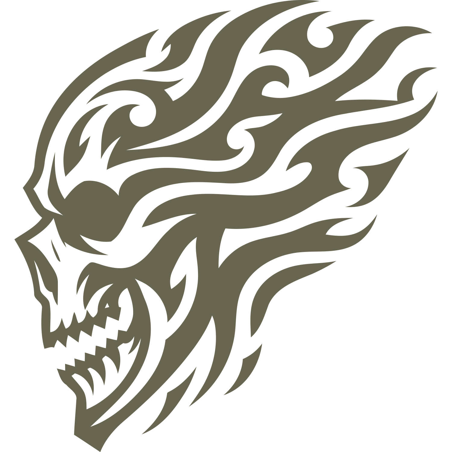 Flaming Skull Leather Stamp