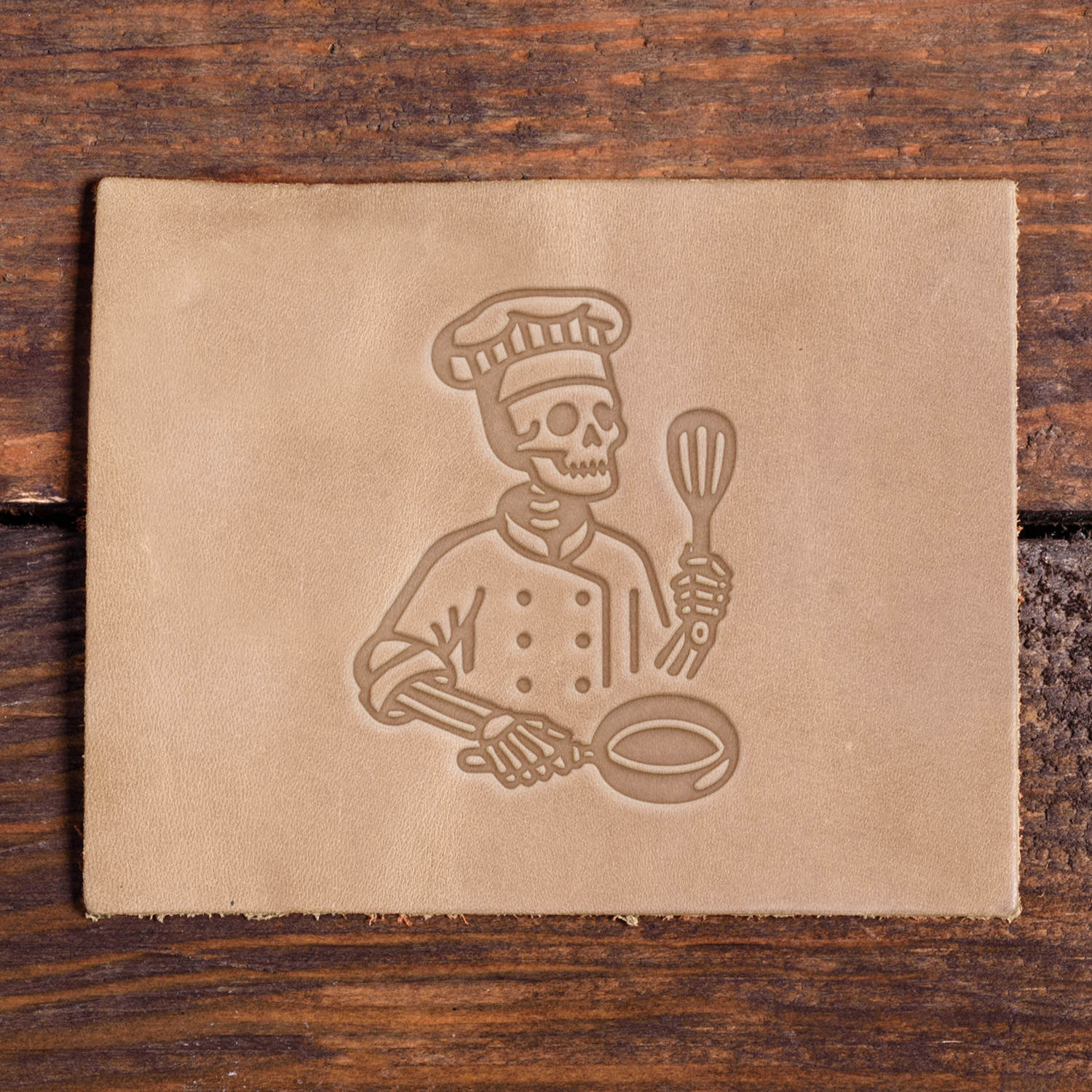Skeleton Chef Delrin Leather Stamp