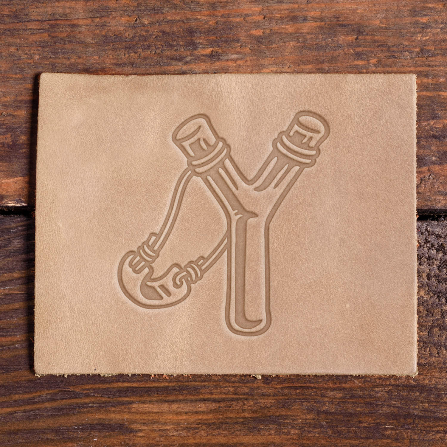 Slingshot Delrin Leather Stamp