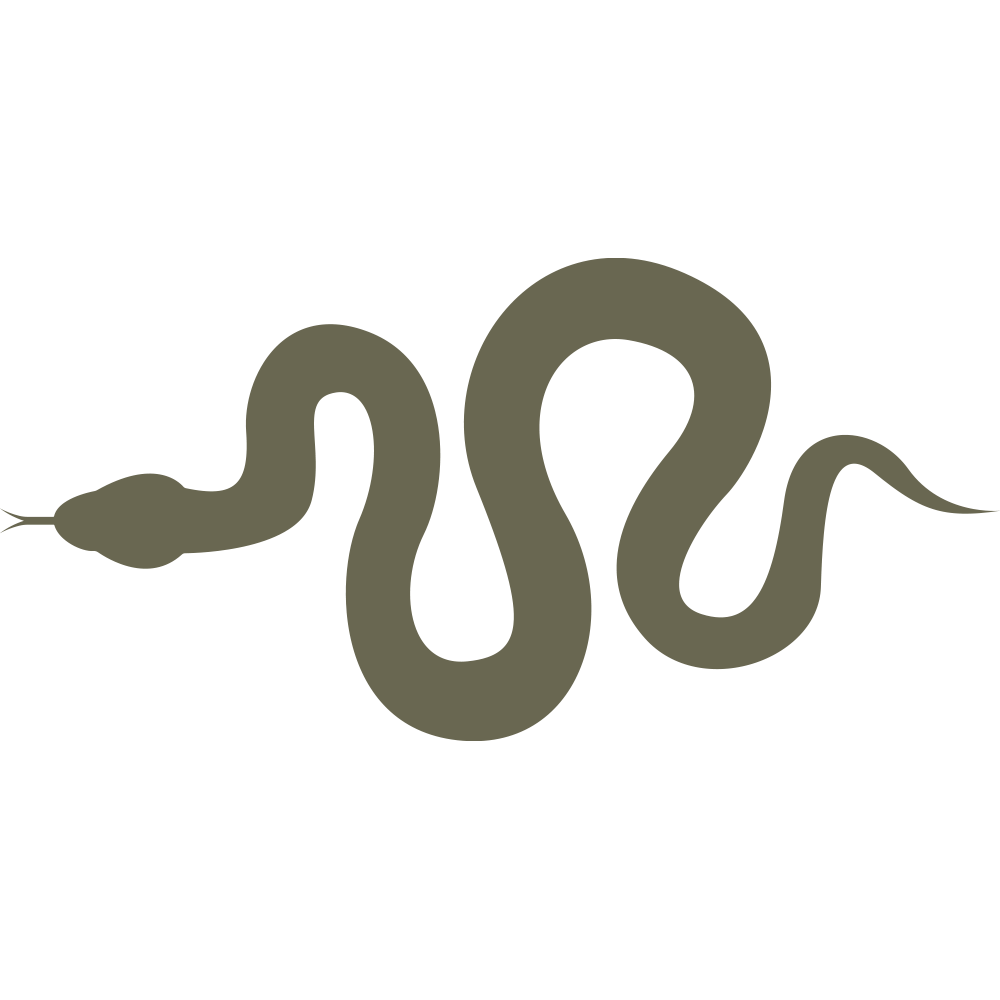 Minimal snake silhouette design created for a Delrin leather stamp.