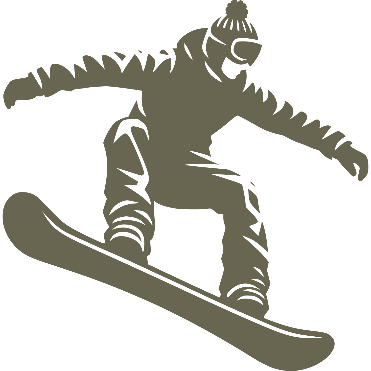 Snowboarder Delrin Leather Stamp