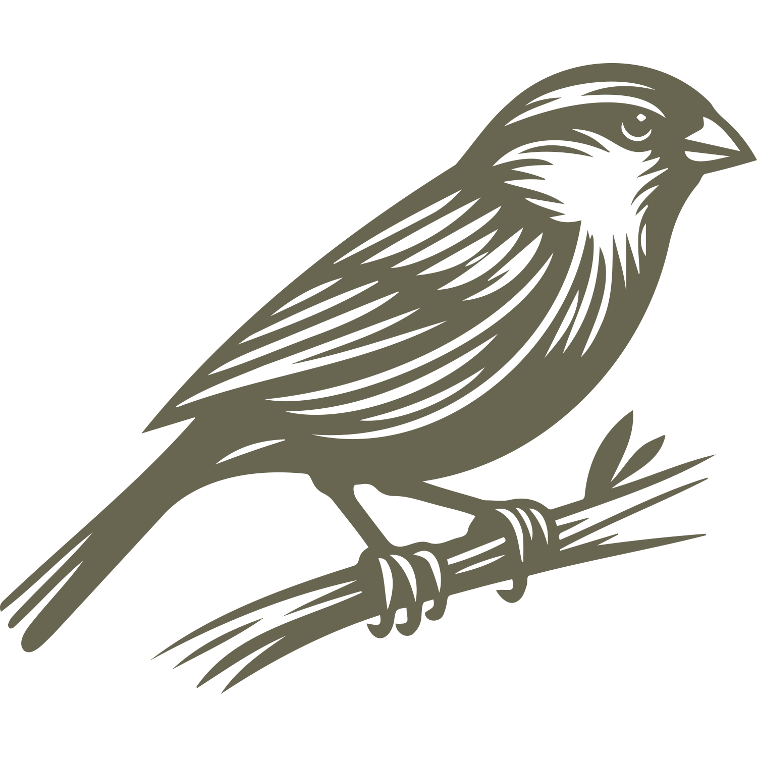 Sparrow on Branch Delrin Leather Stamp