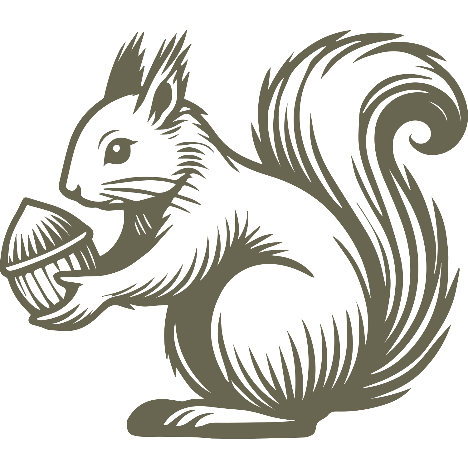 Squirrel with Nut Delrin Leather Stamp