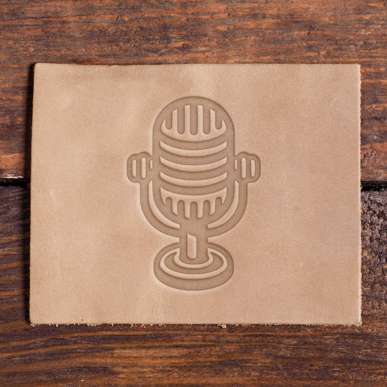 Studio Microphone Delrin Leather Stamp
