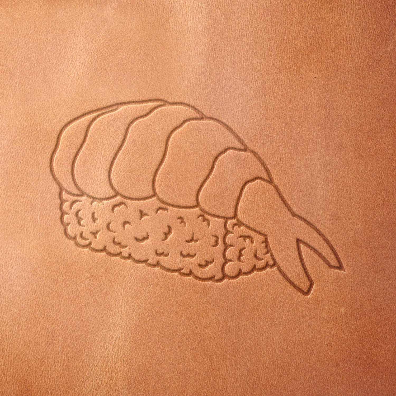 Shrimp Nigiri Sushi Delrin Leather Stamp