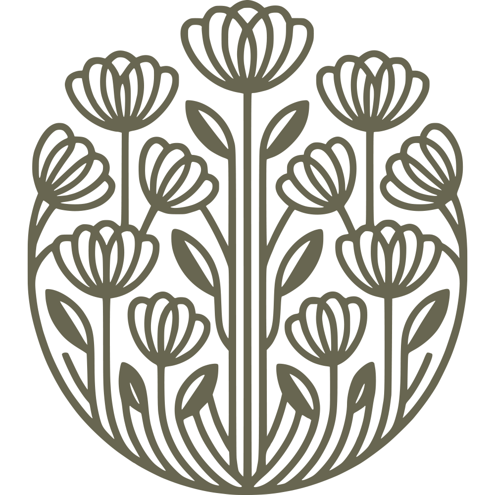 Tulip Blooms Round Delrin Leather Stamp