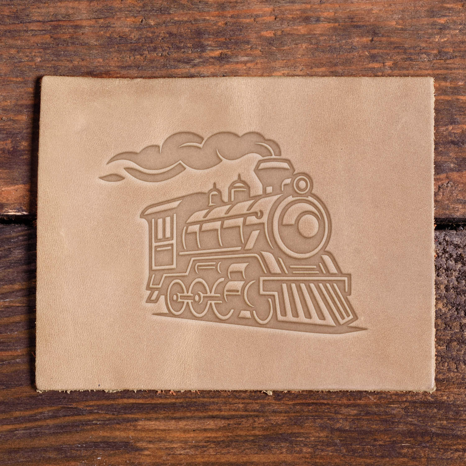 Steam Train Delrin Leather Stamp