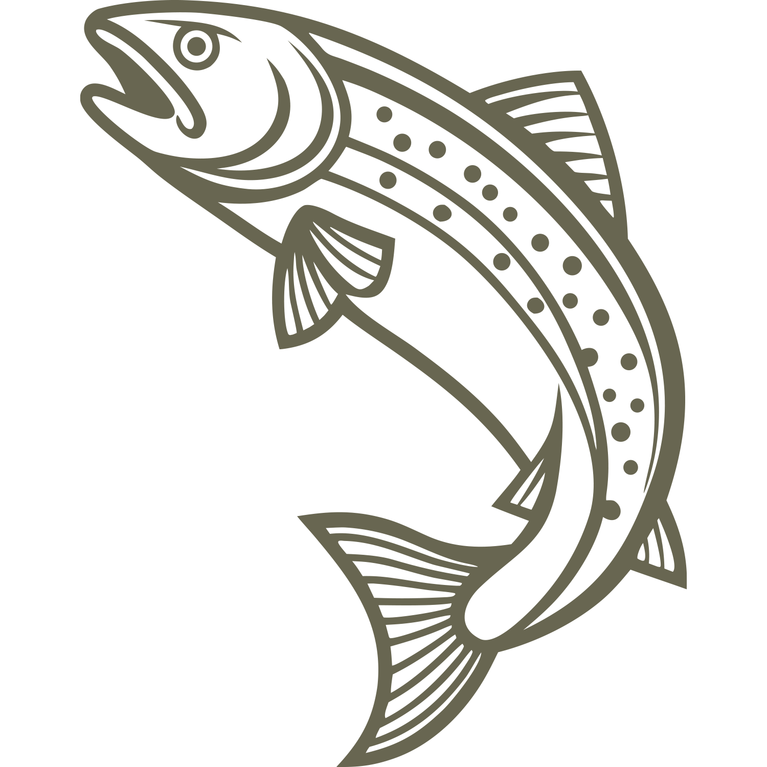 Trout Fish Delrin Leather Stamp