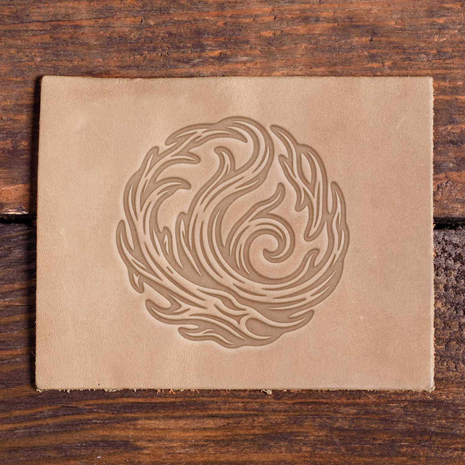 Woodgrain Swirl Delrin Leather Stamp