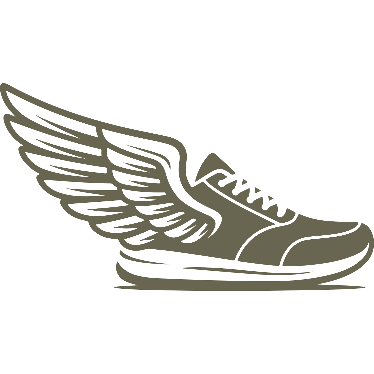 Running Shoe with Wings Delrin Leather Stamp