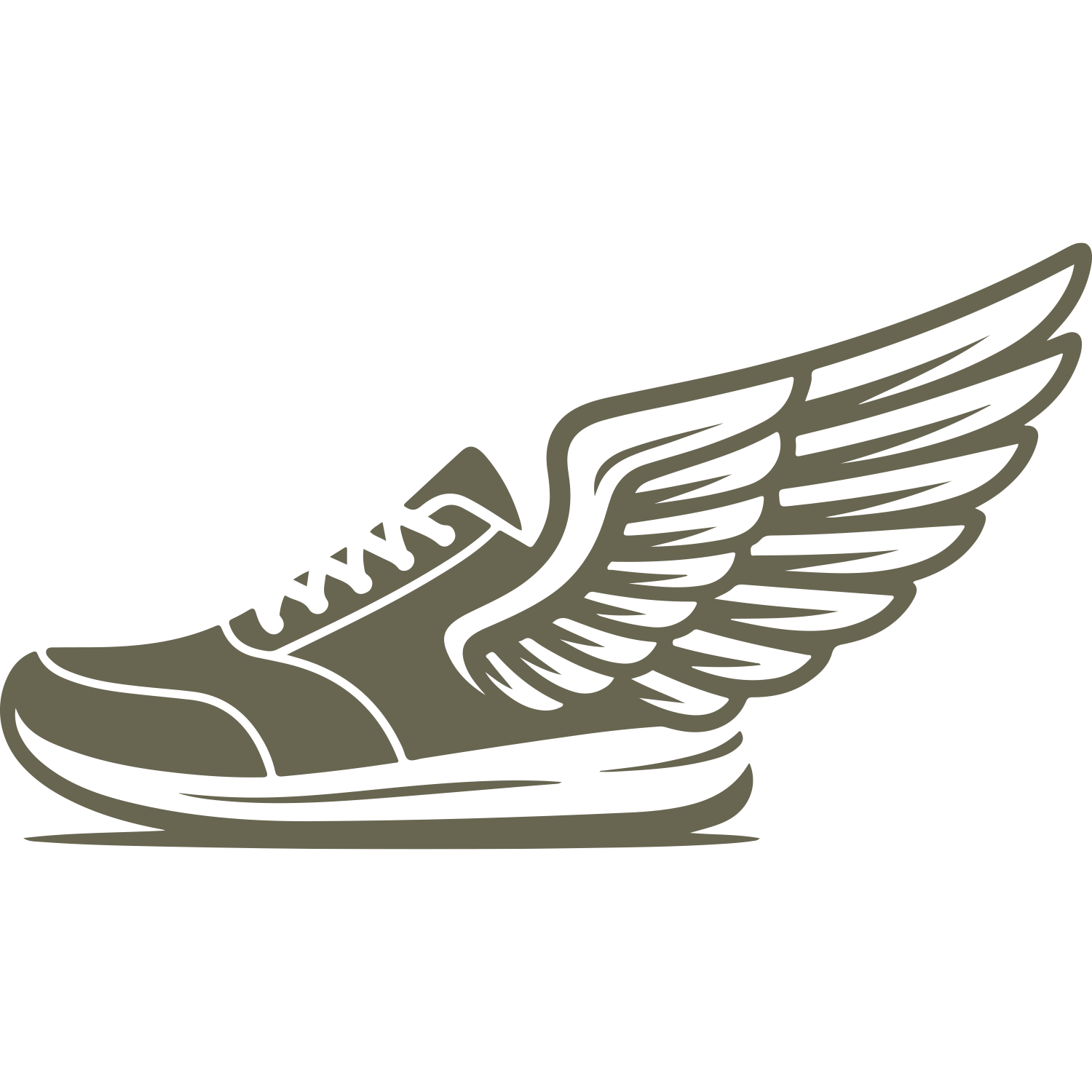 Running Shoe with Wings Delrin Leather Stamp