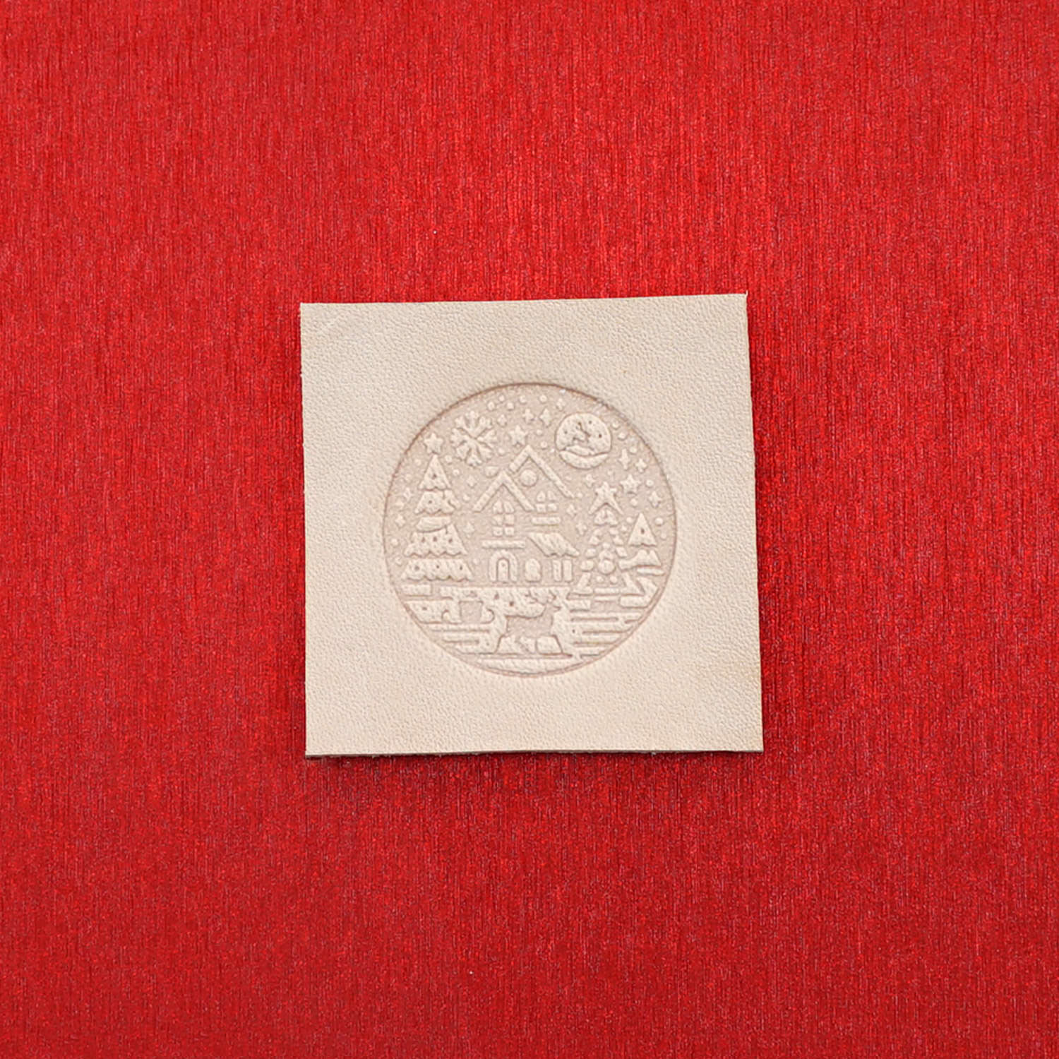 Winter House Scene Delrin Leather Stamp