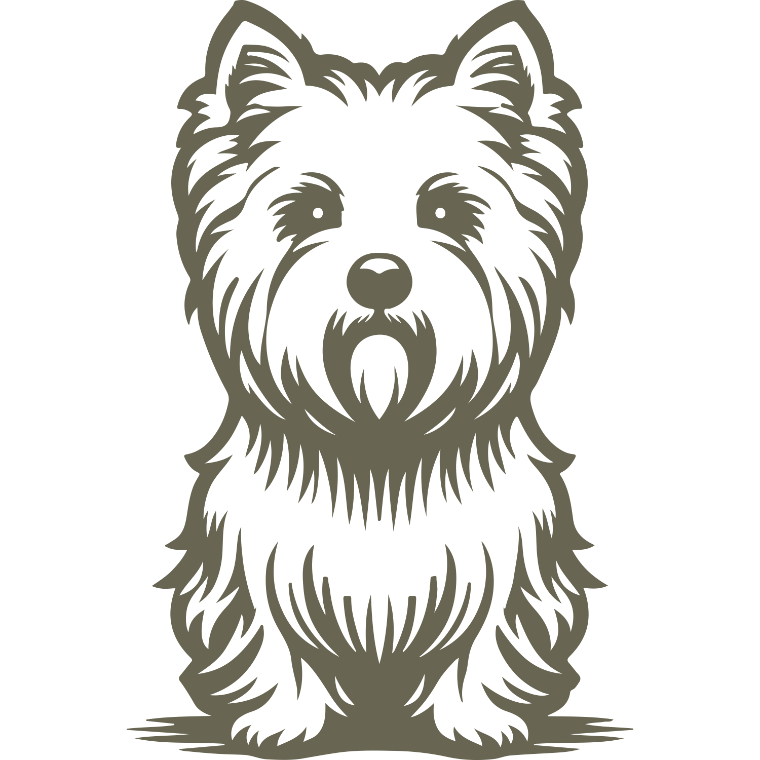 Sitting White Highland West Terrier Westie dog stamp design, ideal for Delrin leather stamping