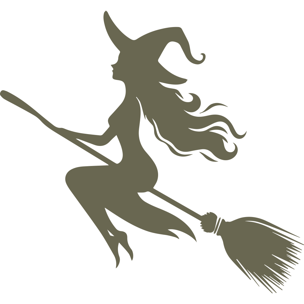 Witch on Broom Delrin Leather Stamp