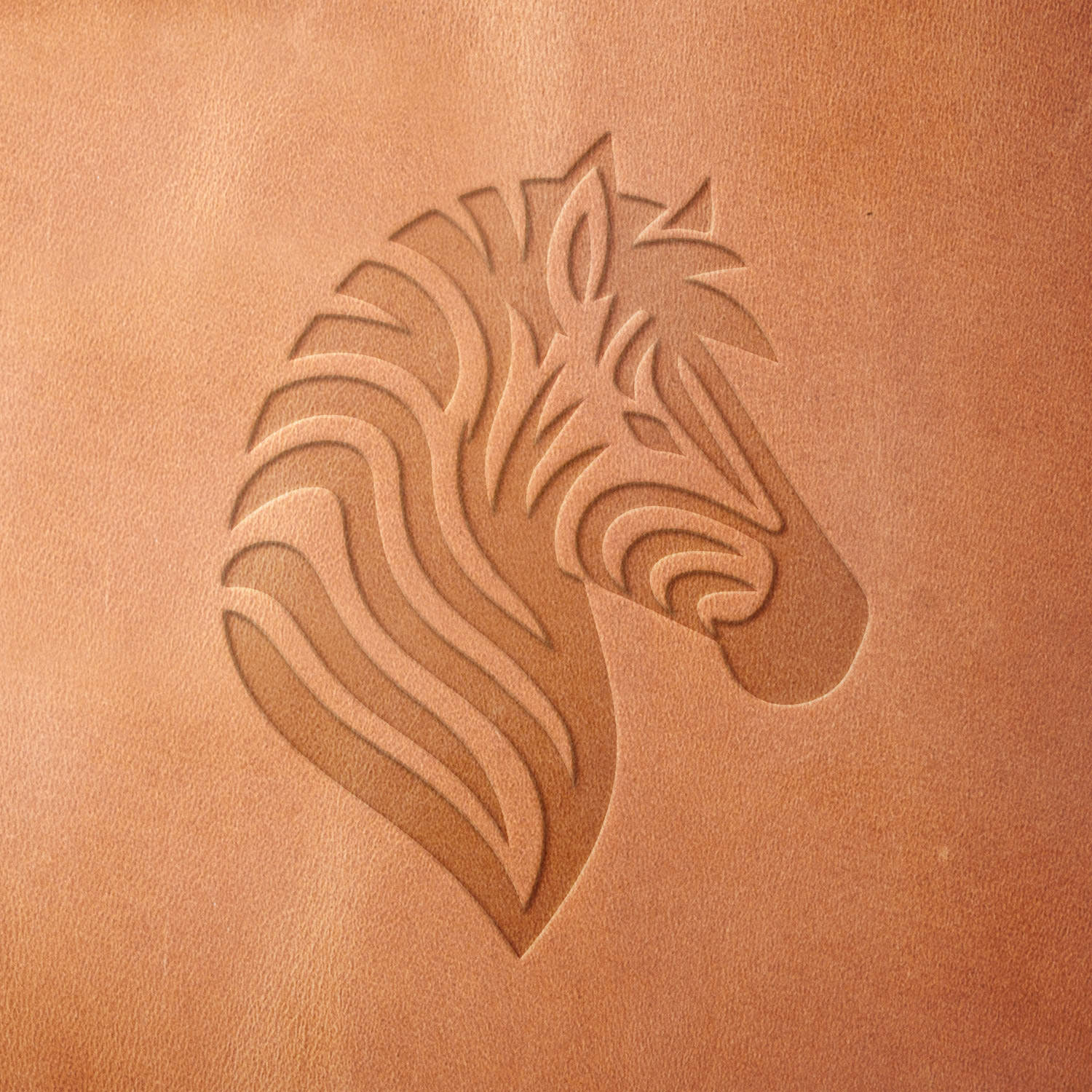 Zebra Head Delrin Leather Stamp