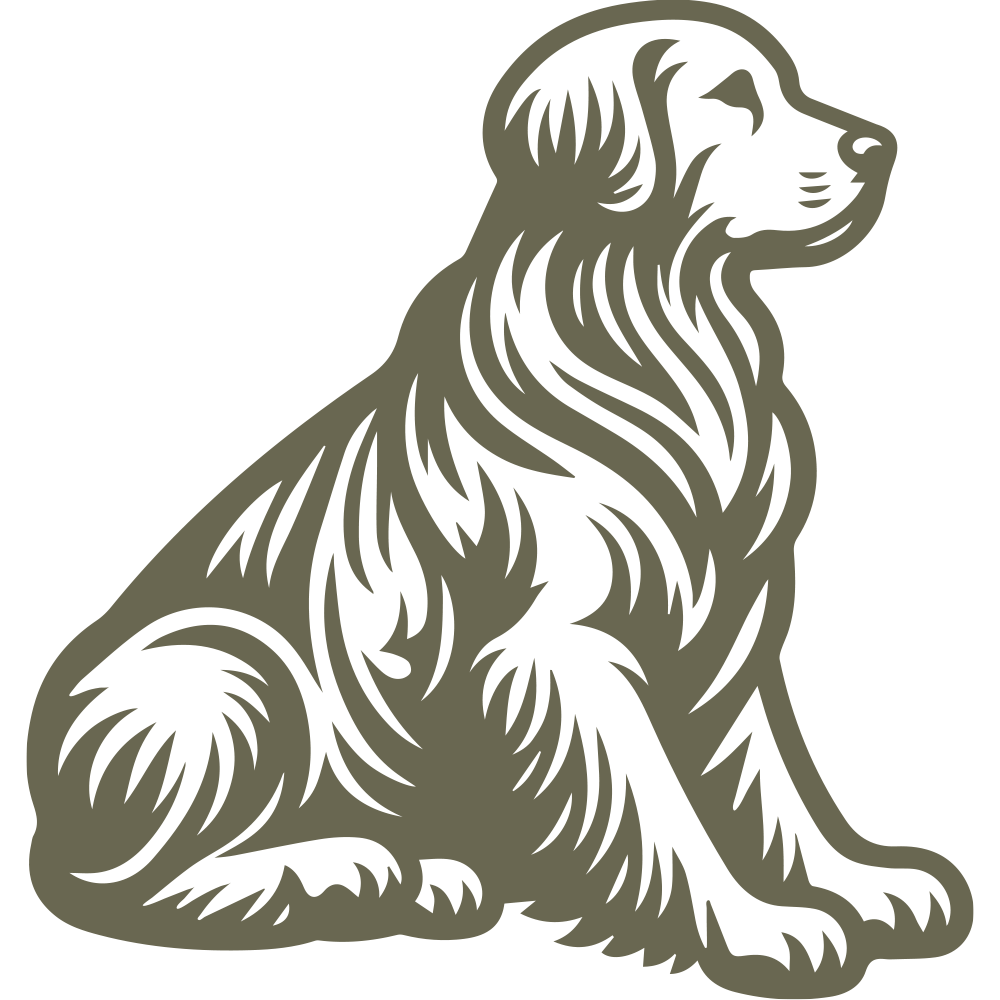 Golden Retriever design capturing the breed’s friendly expression, fluffy coat, and loyal demeanor—ideal for pet lovers and custom leathercraft projects.