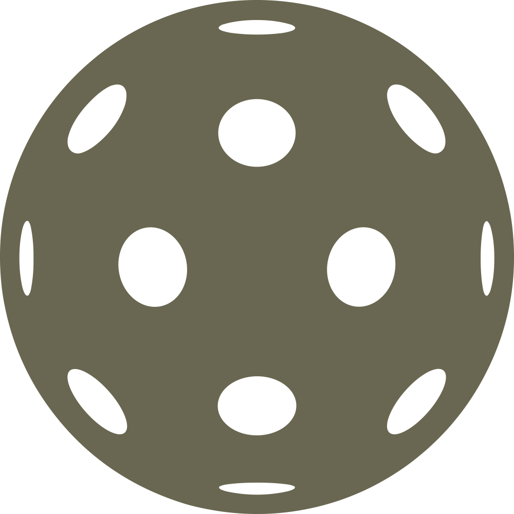 Pickleball design featuring a perforated ball with evenly spaced holes, perfect for sports-themed leathercraft and pickleball enthusiasts.