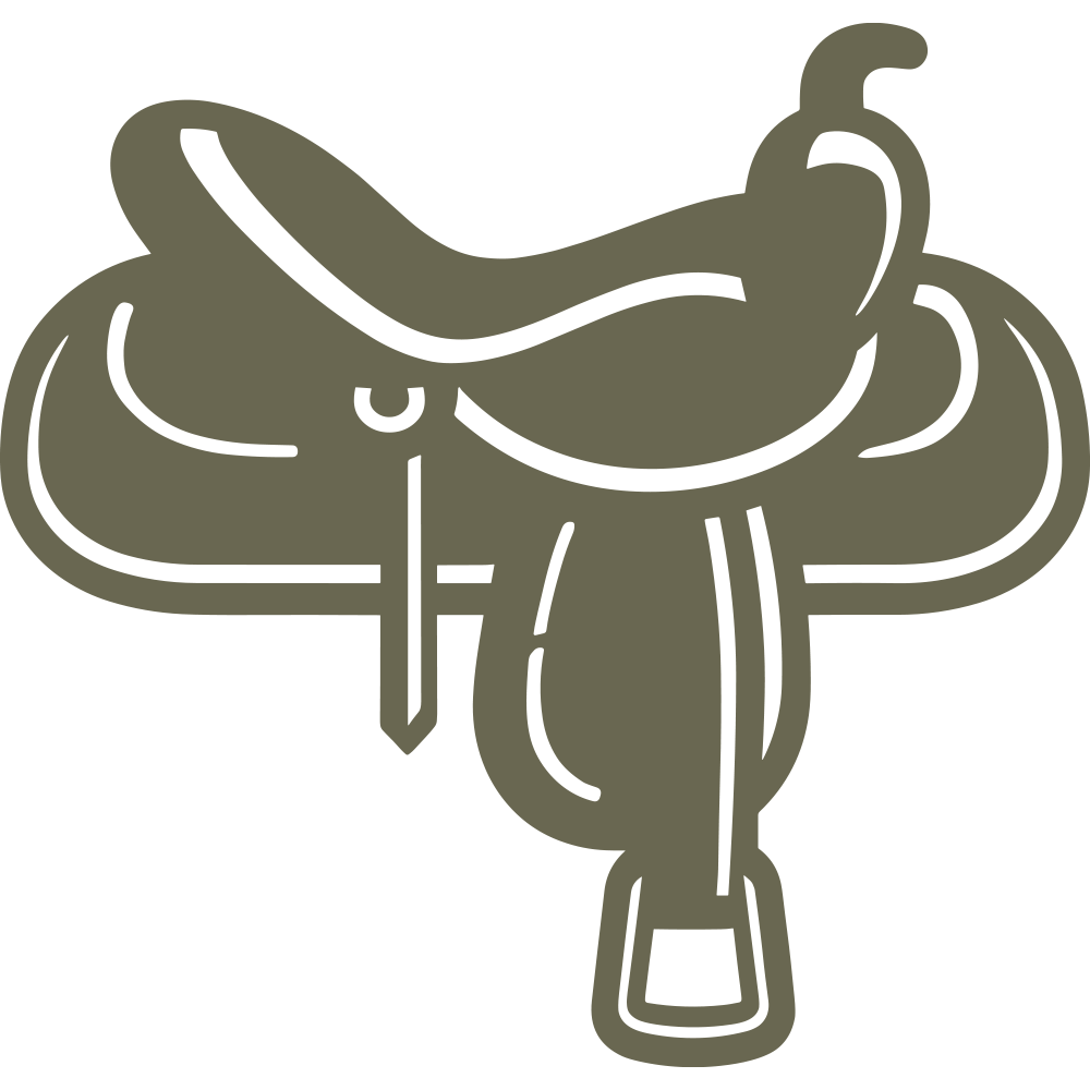 Classic western saddle design featuring intricate details, stirrups, and a curved seat—perfect for cowboy, rodeo, and equestrian-themed leathercraft.