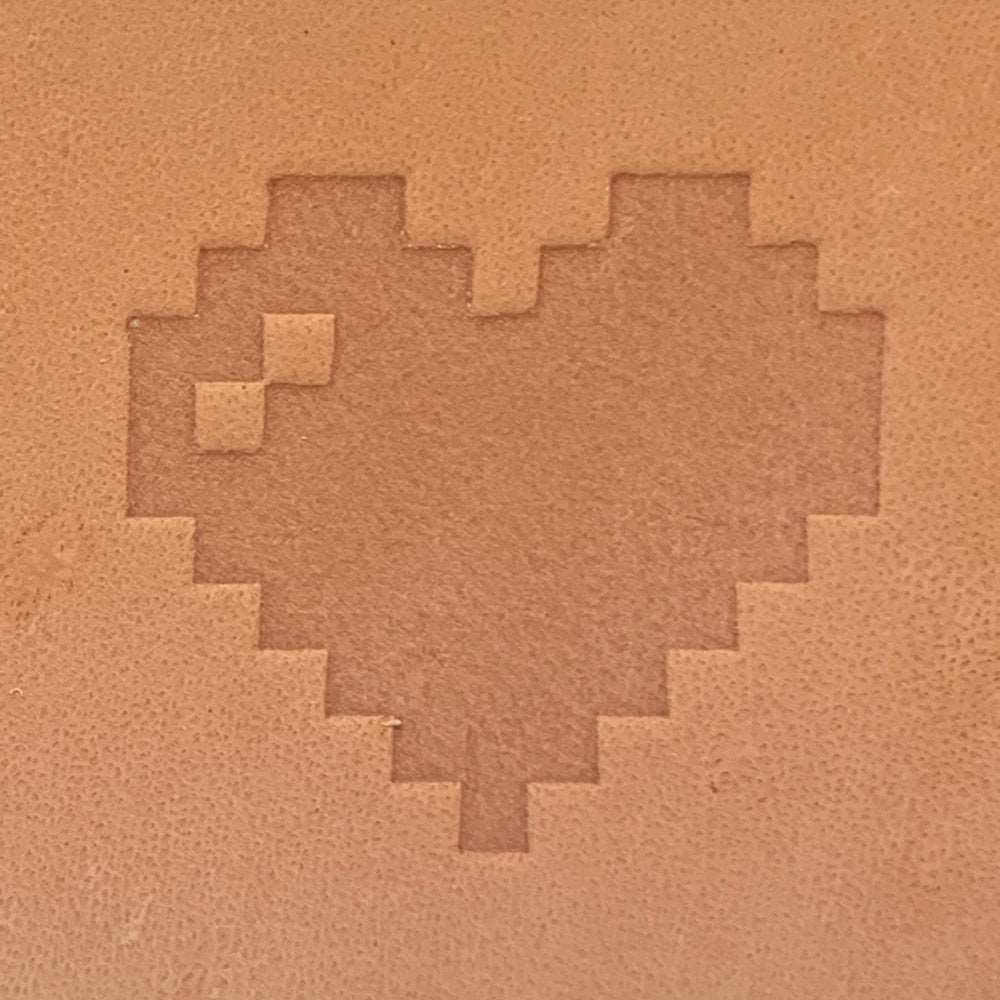 8 Bit Heart Delrin Leather Stamp - All Good Leather Co.