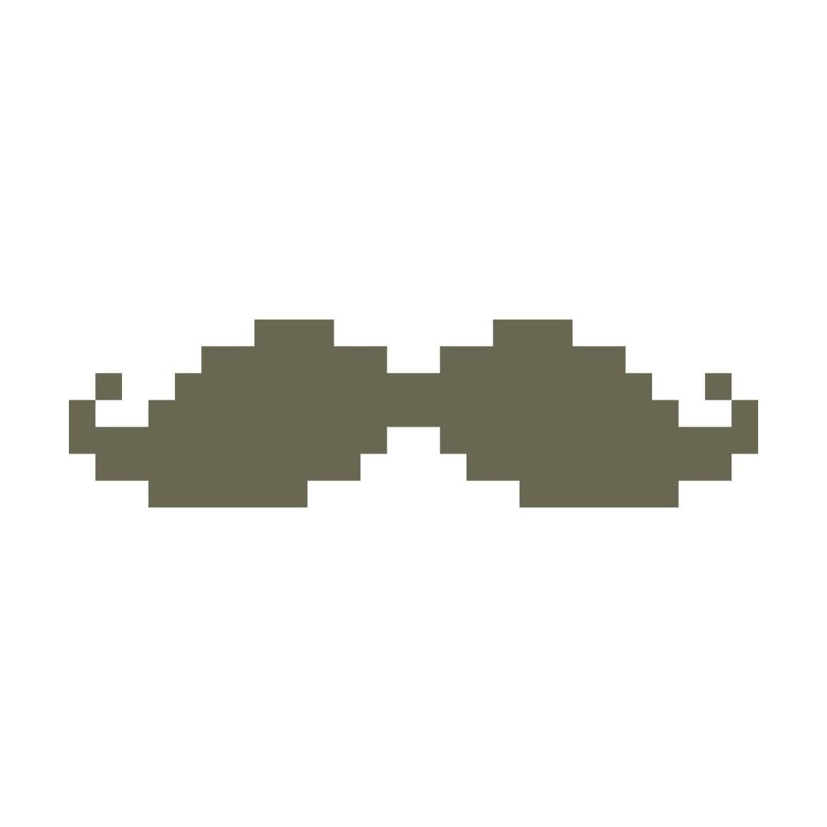 8 Bit Moustache Delrin Leather Stamp - All Good Leather Co.