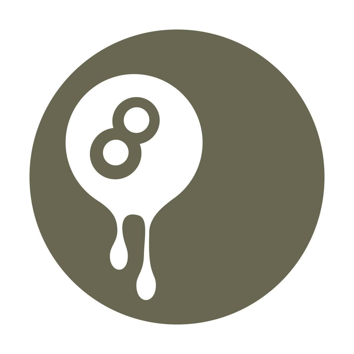 Stylized dripping 8-ball design with a bold, circular background, featuring a unique melting effect.