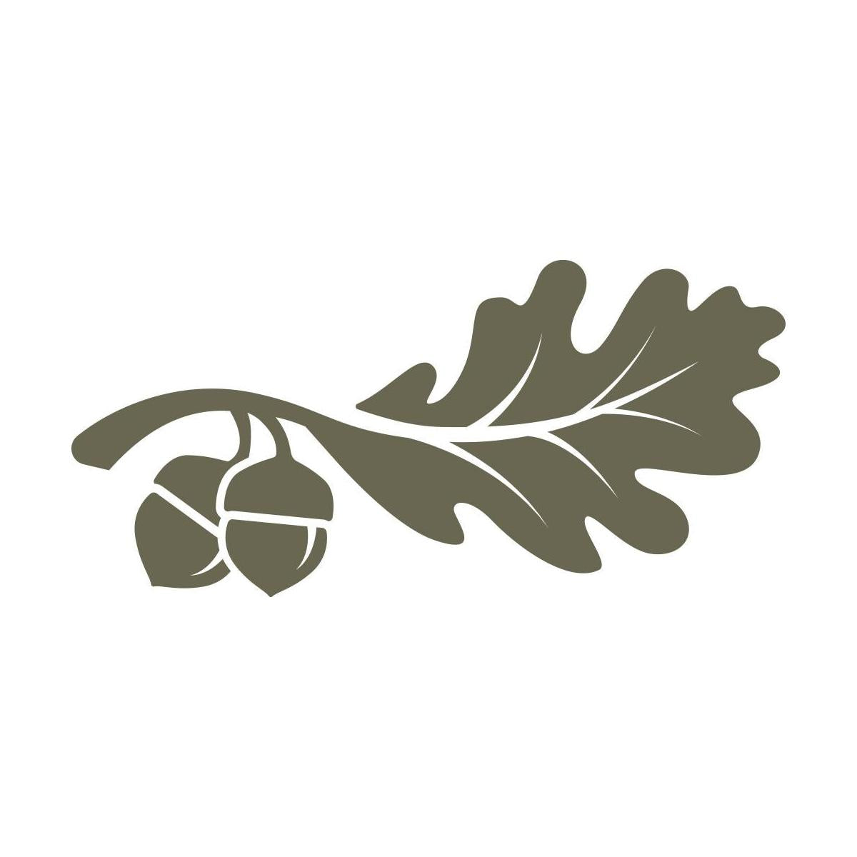 Oak leaf and acorn design with flowing lines, ideal for nature-inspired leathercraft projects.
