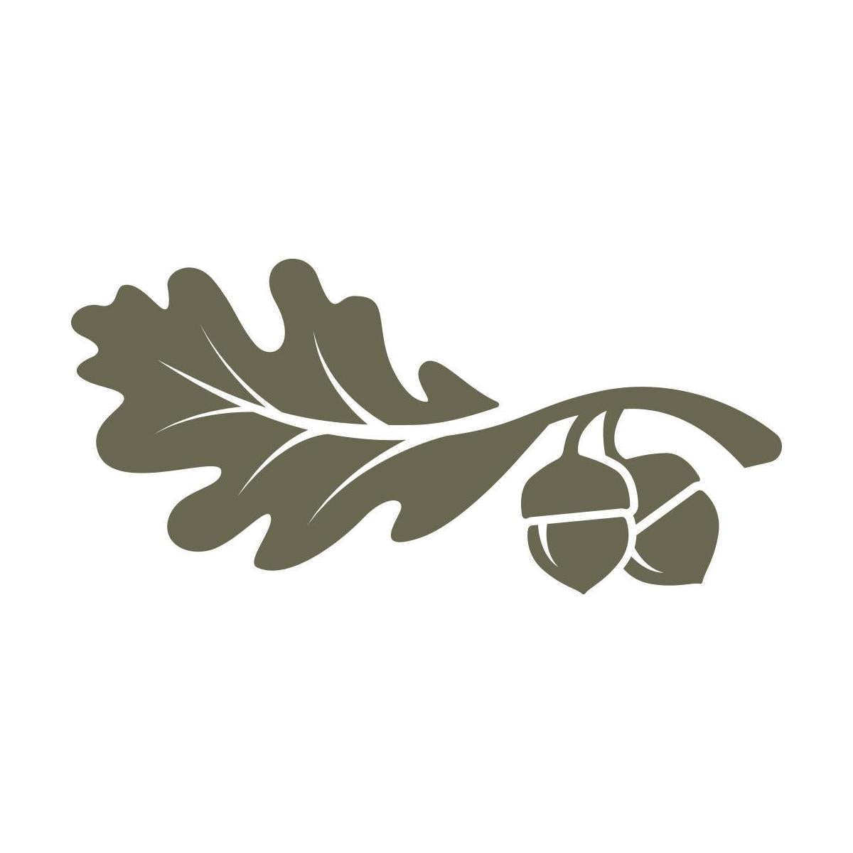 Oak leaf and acorn design with flowing lines, ideal for nature-inspired leathercraft projects.