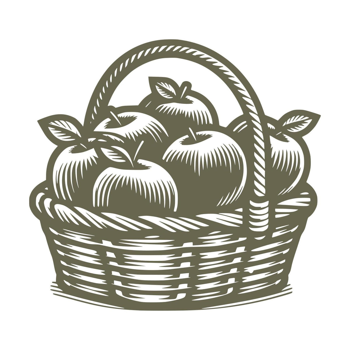 Basket of Apples Delrin Leather Stamp