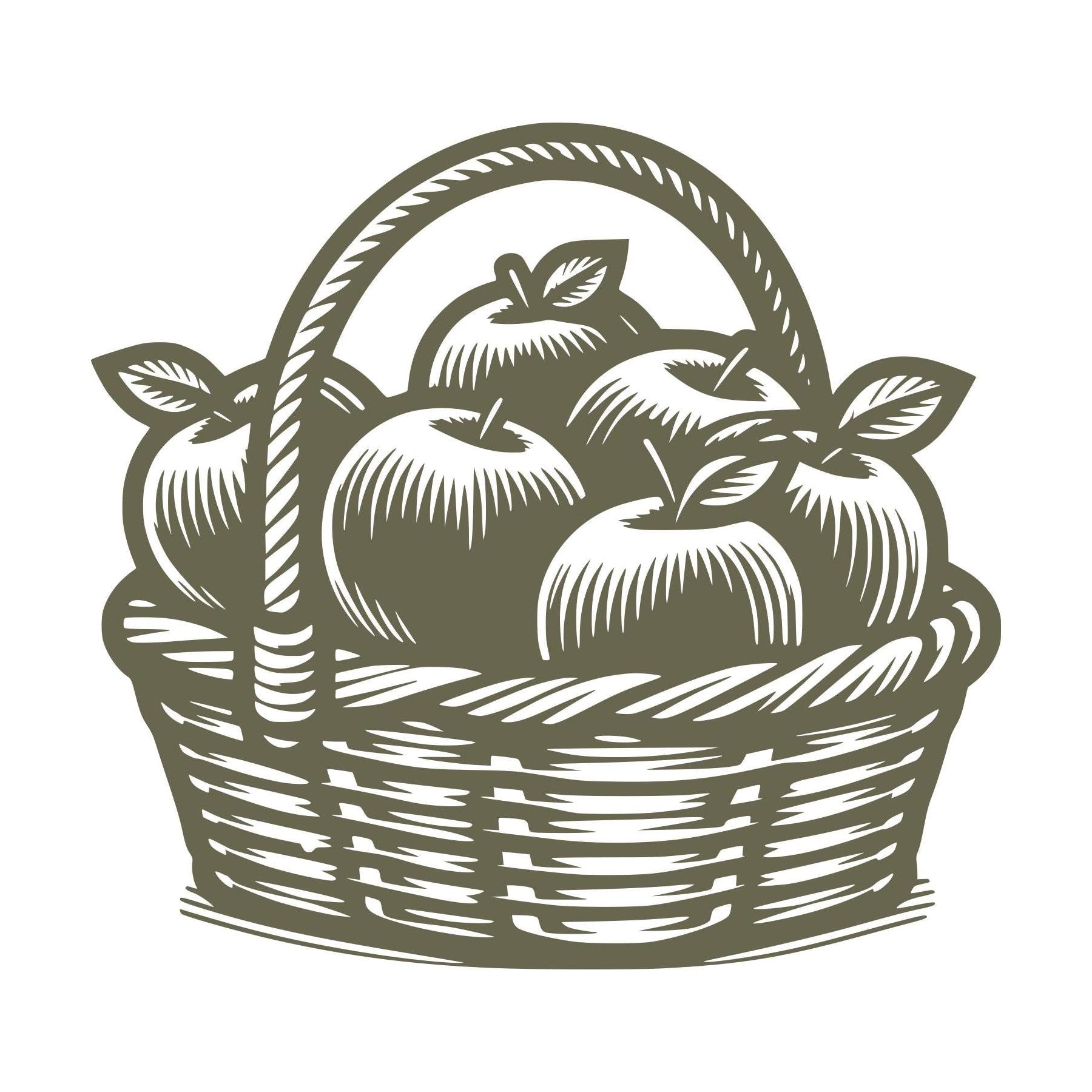 Basket of Apples Delrin Leather Stamp