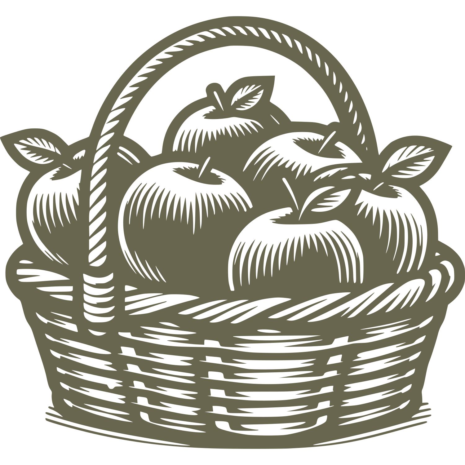 Basket of Apples Delrin Leather Stamp