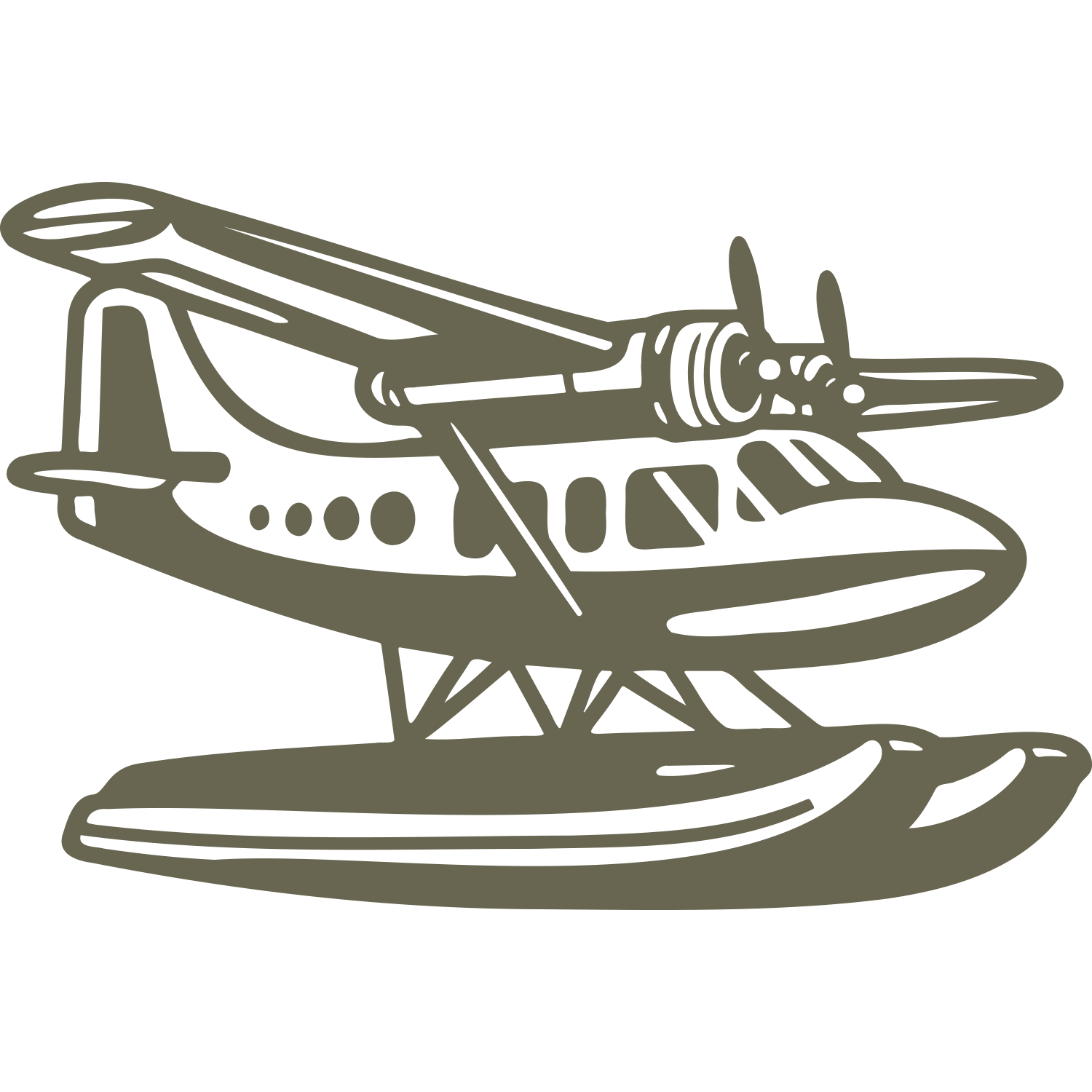 Amphibious Airplane Delrin Leather Stamp