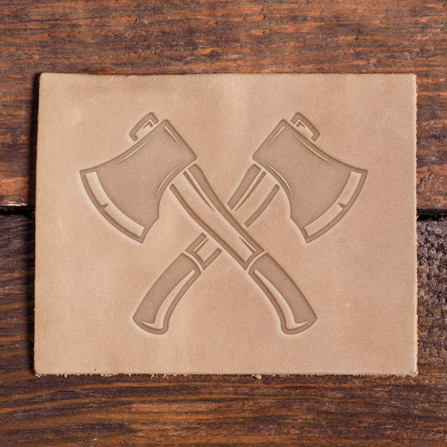 Crossed Axes Delrin Leather Stamp