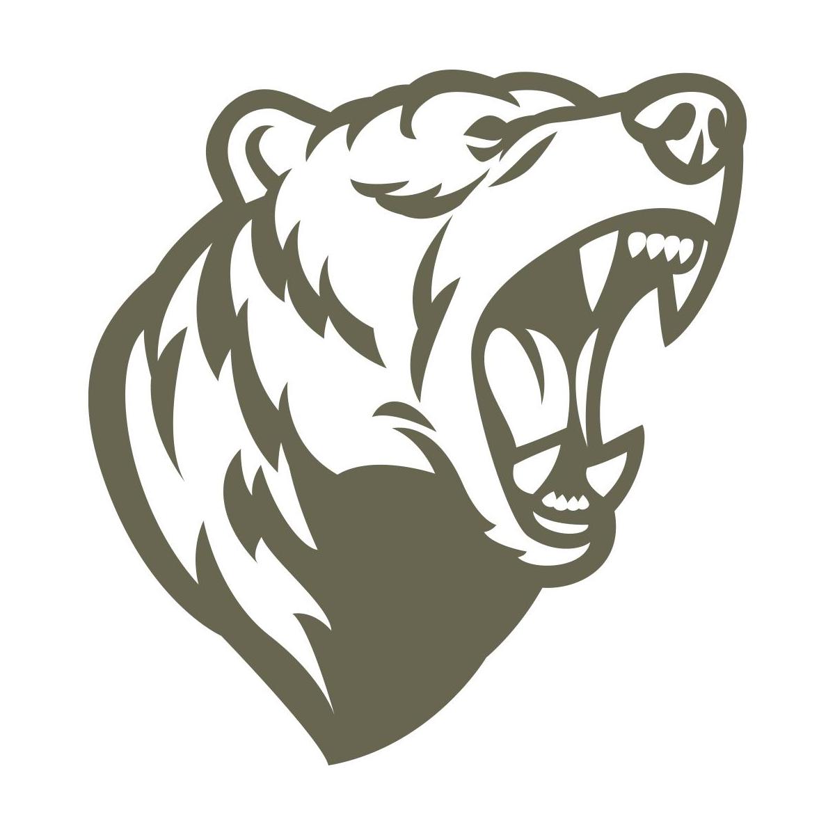 Delrin leather stamp with a roaring bear design, perfect for wildlife and outdoor-themed leatherworking projects.