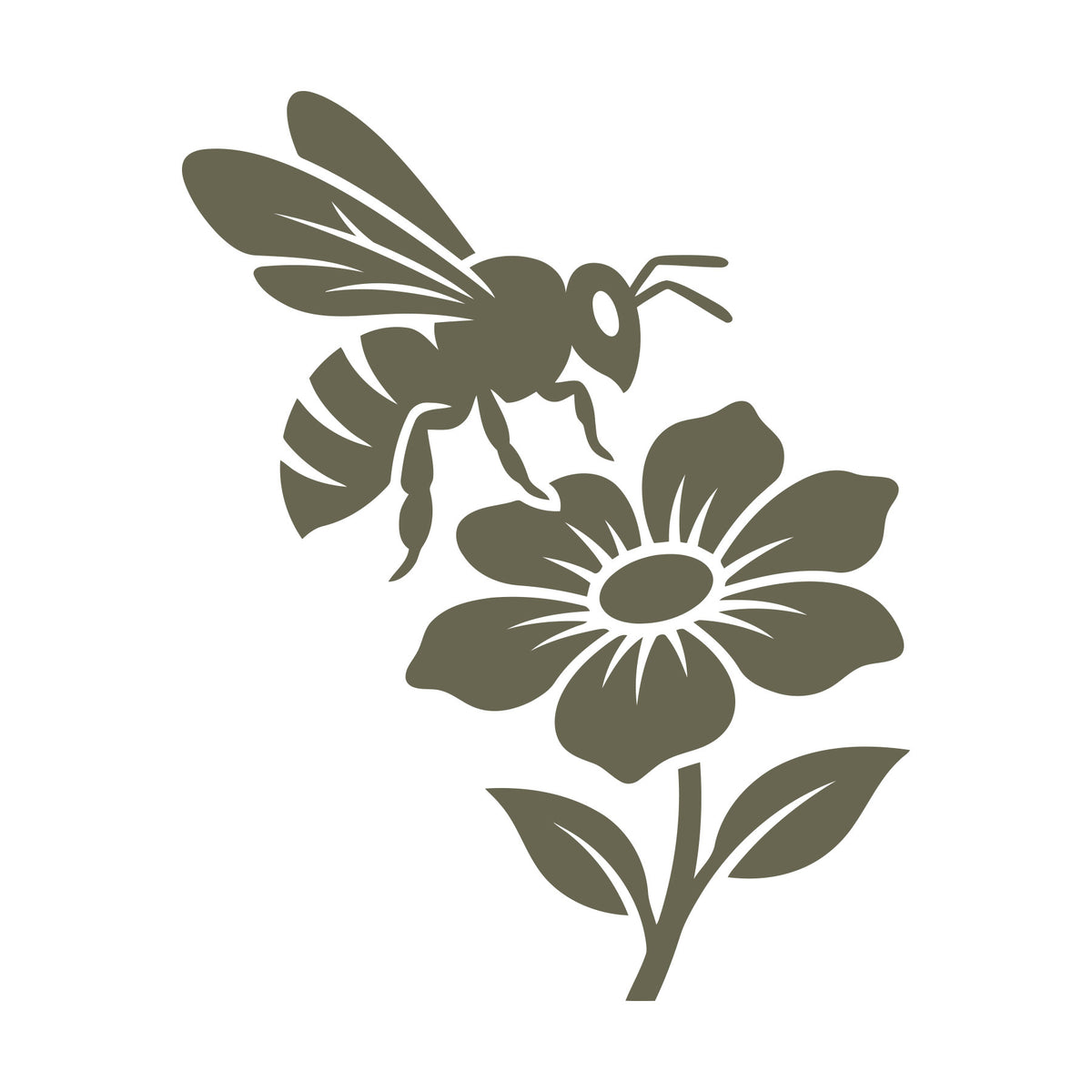 Honey Bee with Flower Delrin Leather Stamp