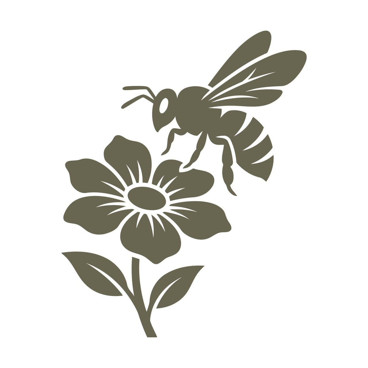 Honey Bee with Flower Delrin Leather Stamp