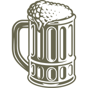 Detailed beer mug with thick handle, frothy foam overflow, and vintage-style glass texture—designed for Delrin leather stamping.
